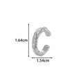 Silver C-shaped ear cuff with embossed floral patterns, sized 1.64cm height by 1.54cm width - Hammered Texture Silver (2627-4# Silver)