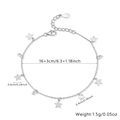 Dettaglio del bracciale in argento S925 con ciondoli a stella e zirconi cubici tondi - Bracciale Stile Stella e Zirconi