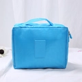 Blue large capacity travel toiletry bag with handle and waterproof fabric - Sky Blue