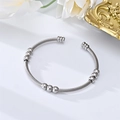Minimalistische roestvrijstalen kabelarmband met gepolijste kralen en gedraaid staaldraad design - Stijl 3 / Zilver