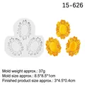 Moule en silicone pour cadres ovales vintage avec décoration en relief dorée DIY - Style 5 (15-626) / Gris