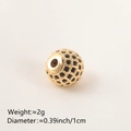 Gold plated bead with black cubic zirconia for DIY jewelry making and bracelets - 10MM Black Zirconia Gold Plated