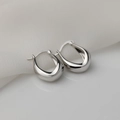 Orecchini a forma di U in argento sterling S925 minimalisti con finitura lucida - 9# Argento E53 (Cerchi a Goccia a Forma di U Argento)