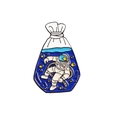 Broche creativo de esmalte de astronauta en bolsa de agua azul con traje espacial - Astronauta en Bolsa de Agua
