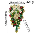 Weihnachts-Tränengranz mit goldener Poinsettie und roten Kugeln für die Türdekoration - Tränentropfen-Girlande Goldblumen-Stil