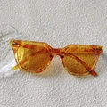 Retro amber frame sunglasses with orange lenses and stylish silver metal accents - Tortoise Transparent Orange (21)