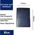 A5 Notizbuch in Marineblau aus PU-Leder mit elastischem Verschluss und Metallschließe - Blau / A6