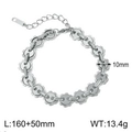 Bracciale a maglie d'ingranaggio in acciaio inossidabile argento con catena regolabile - Catena a Ingranaggi Industriale Argento (KB1862261-Z)