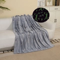 Grey flannel glow-in-the-dark Paris Eiffel Tower throw blanket for sofa or bed - Eiffel Tower / 100*150cm