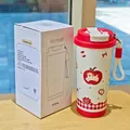 550ml Apple Puppy Isolierbecher aus 316 Edelstahl mit rotem Karo und Trageband - WB-BW2510 Rot