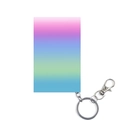 Porte-clés rectangulaire avec dégradé bleu et rose et fermoir mousqueton en argent - Colorful claw lobster clasp (blocked, you need to look at the picture and ask customer service) / Emballage Individuel
