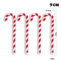 Set of four 9cm red and white striped Christmas candy cane hanging ornaments - 9cm Cane