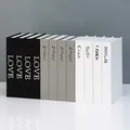 Set of 12 minimalist decorative faux books in black, white and grey industrial style - Set 10 (12 Books)