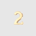 Polished gold stainless steel number 2 pendant charm for DIY jewelry making - Number 2 / Gold