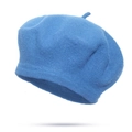 Classic sky blue wool felt beret for women featuring a vintage French painter style - Sky Blue