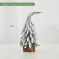 Gevlokte 25cm mini kerstboom met gebogen top en houten voet voor op het bureau decor - Geflockte Boom met Gebogen Nek (25cm)