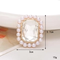 DIY shoe charm with large octagonal crystal and white pearls in golden setting - C495 Octagonal Pearl Gemstone (White)