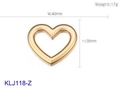 Colgante corazón dorado de acero inoxidable 40x36mm, peso 17g, modelo KLJ118-Z - Color Dorado Sin Diamantes de Imitación (KLJ118-Z)