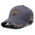 Cappellino da baseball grigio con ricamo CLASSIC H dorato e finitura in tessuto twill - Regolabile / Grigio