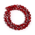 Glossy red Millefiori glass evil eye round beads for DIY jewelry making accessories - Red