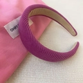 Chic purple knitted ribbed padded headband with thick sponge for winter hair styling - Fabric / Twill Magenta Headband / Rose Red
