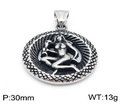 Dettaglio del ciondolo zodiaco da 30mm con design a rilievo e peso indicato di 13g - Vergine (Senza Catena)