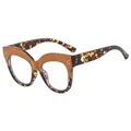Montatura occhiali occhi di gatto elegante in TR90 tartarugato con lenti anti luce blu - Caffè Nero Tartaruga