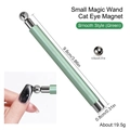 Green nail art magnet wand tool with dual metal spheres for cat eye gel polish effects - Glossy Green Double Wand + 8mm Ball Magnet