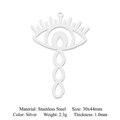 Detail view of silver lotus stainless steel pendant with dimensions 30x44mm and weight 2.3g - Silver Tearing Eye (5 Pack)