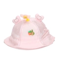 Cappello da sole rosa per neonati con design a rete, cuori e piccoli fiori decorativi - 46cm / Rosa