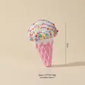 Pink ice cream cone Christmas tree ornament with glitter and colorful sprinkles - #7 Ice Cream Cone Style