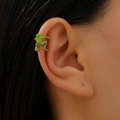 Unique vintage green frog ear cuff earring worn on cartilage for a gothic style look - Green (5168)