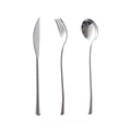 Polished silver 304 stainless steel cutlery set with dinner knife, fork and spoon - 3-Piece Dinner Cutlery Set