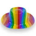 Cappello a cilindro arcobaleno in PVC lucido per feste e costumi di carnevale - Circonferenza circa 58cm / Cappello da cowboy