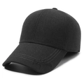 Classic black wool-like baseball cap for winter featuring subtle side embroidery detail - Adjustable / Gray