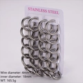 Polished silver stainless steel hoop earrings with 4mm thickness and 18mm diameter - 4mm Wire, 18mm Inner Diameter (12 Pairs/Pack) / Steel