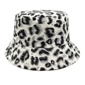 Detail eines Anglerhuts mit Leopardenmuster, verstärkten Nähten und weißem Muster - M (56-58cm) / Schwarz Weiß Grau Leopard Stil (1#)