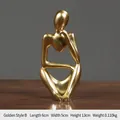 Abstract golden thinker resin statue Style B, modern nordic home decor, 13cm height - Gold Thinking Left