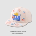 Beige Kinder Hip-Hop Baseballkappe mit blauem 3D-Monster und Dino-Print für Jungen - Kinder 3-10 Jahre (50-54CM) / Dinosaurier Beige