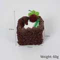 Deep brown faux chocolate mousse cake with berries and white cream 60g fridge magnet - Chocolate Cream Mousse Cake (Square)
