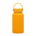 Bright yellow 650ml stainless steel sports bottle with a matte finish and handle - Earthy Yellow