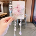Pink butterfly hair clip with floral tassels for girls' traditional costume - Pink Butterfly Long Tassel Clips