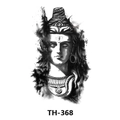 Waterproof temporary tattoo sticker with black and white Hindu god Shiva design TH-368 - Th-368 / 210*148mm