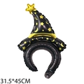 Black and gold star moon Halloween foil headband balloon measuring 31.5x45cm for parties - Mini Headband Wizard Hat Black