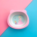 Pink bamboo fiber children's bowl with cute cat ears and cartoon princess pattern - Princess Bowl (826)