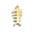 Pendentif minimaliste en forme d'arête de poisson plaqué or 18K pour bracelets bijoux - Or-Arête de poisson