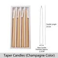 Set di quattro candele coniche color champagne in confezione regalo, 25cm per 2,2cm - Set di Candele Coniche / Champagne Tinta Unita