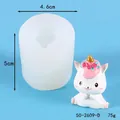Detail view of unicorn animal silicone mold with dimensions 4.6x5cm for DIY resin casting - 50-2609 White
