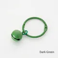 Dark green matte resin bell keychain with round buckle clasp for bags and cars - Dark Green