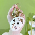 White cartoon camera keychain with golden bell and lovely animal prints for gift - Cloud Projector Camera - White
